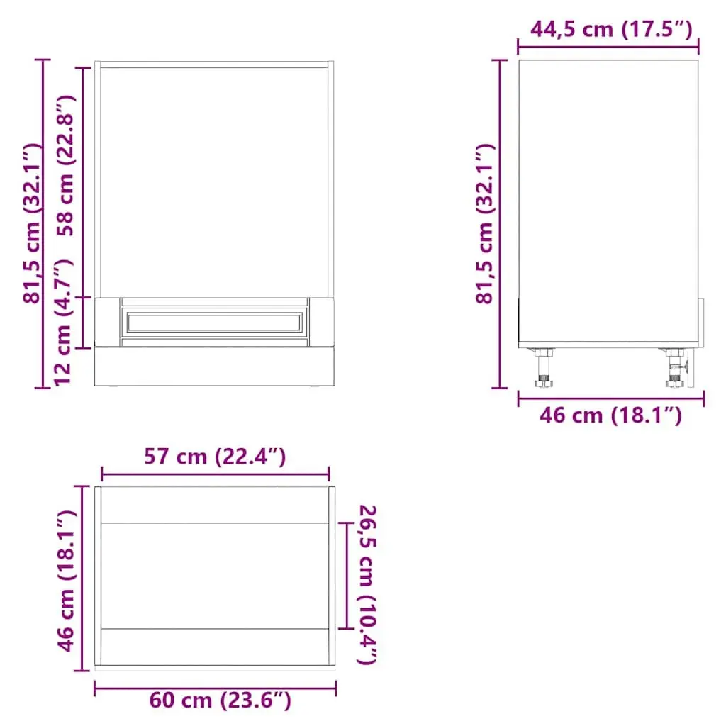 Oven Cabinet White High Gloss Engineered Wood Kitchen Storage Unit Compact