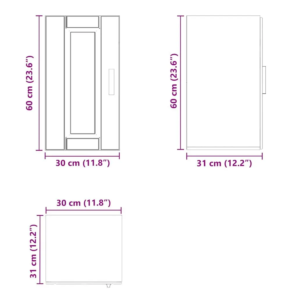 Kitchen Wall Cabinet Black Engineered Wood Mounted Organizer