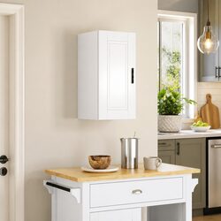 Kitchen Wall Cabinet White High Gloss Engineered Wood Storage Cupboard Door