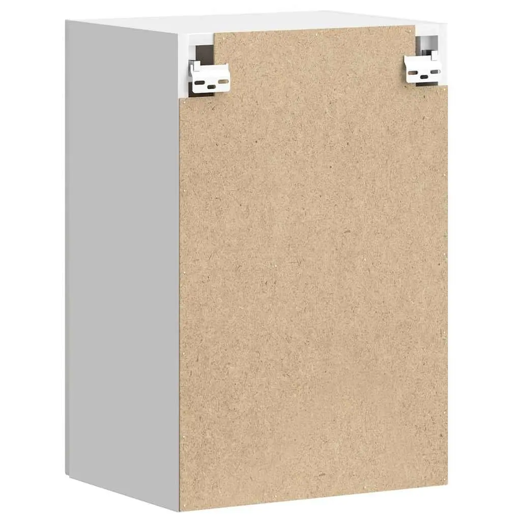 Kitchen Wall Cabinet White High Gloss Mounted Storage Engineered Wood