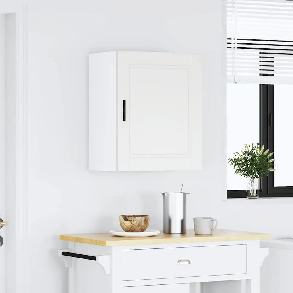 Kitchen Wall Cabinet White Engineered Wood Door Mounted Storage