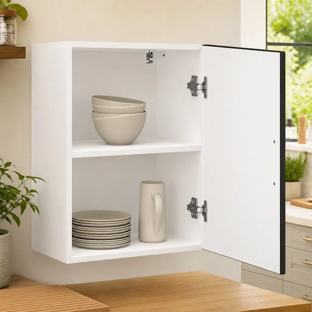 Kitchen Wall Cabinet Storage Cupboard White Engineered Wood Door Mounted