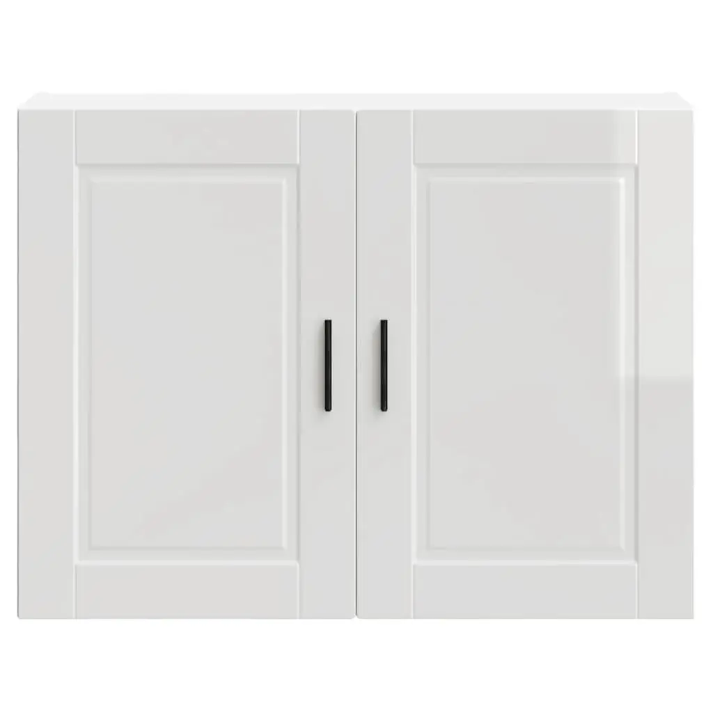 Kitchen Wall Cabinet White High Gloss Engineered Wood Storage Cupboard Organiser