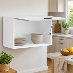 Kitchen Wall Cabinet White Engineered Wood Storage Organizer Wall-Mounted