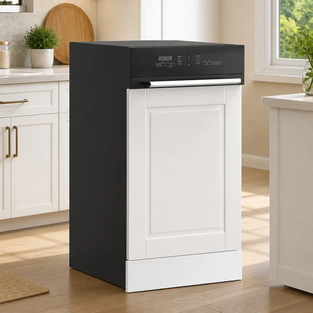 Dishwasher Panel 45 x 1.5 x 57 cm White High Gloss Engineered Wood Front Cover