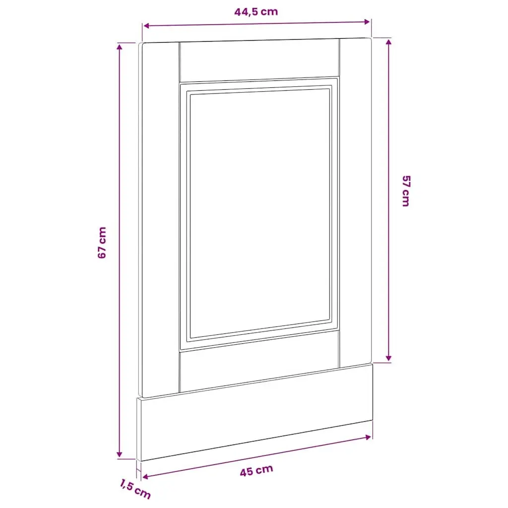 Dishwasher Panel 45 x 1.5 x 57 cm White High Gloss Engineered Wood Front Cover