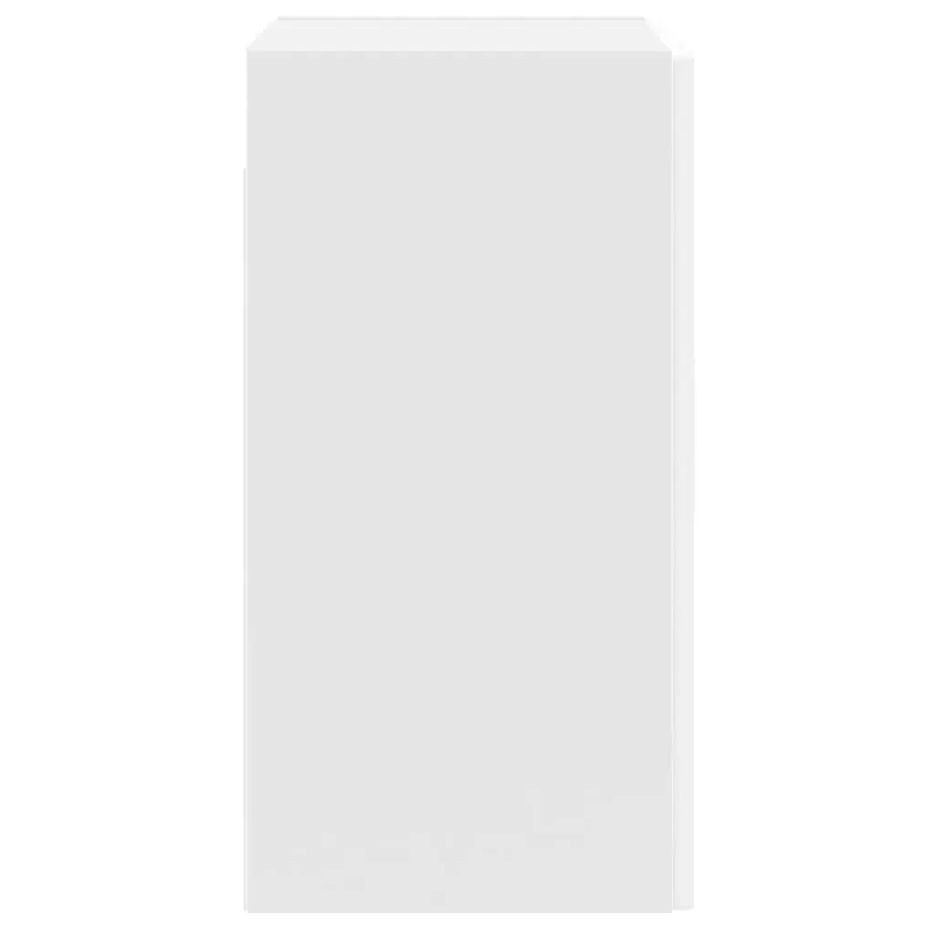 Kitchen Wall Cabinet White Glass Door Wall-Mounted Organiser