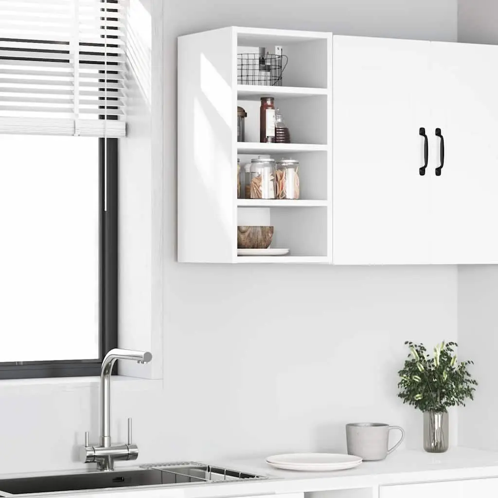 Wall-Mounted Kitchen Cabinet Engineered Wood Storage White 30x29.5x60cm
