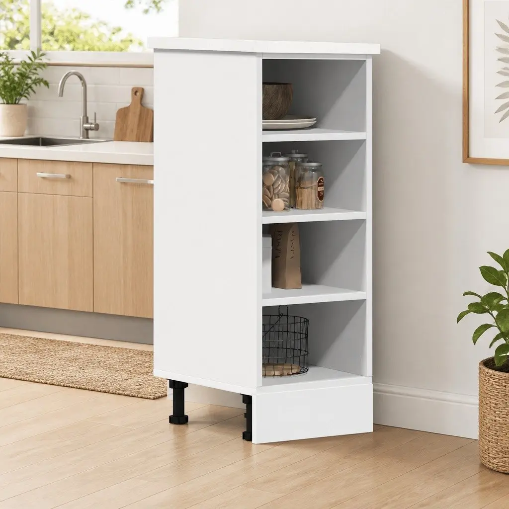 Bottom Kitchen Cabinet 30x44.5x81.5cm White Engineered Wood Storage Cupboard