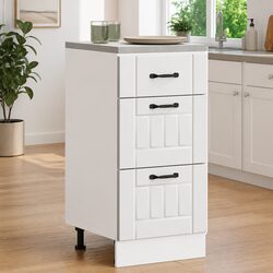 Kitchen Base Cabinet White Engineered Wood Storage Cupboard Unit Furniture