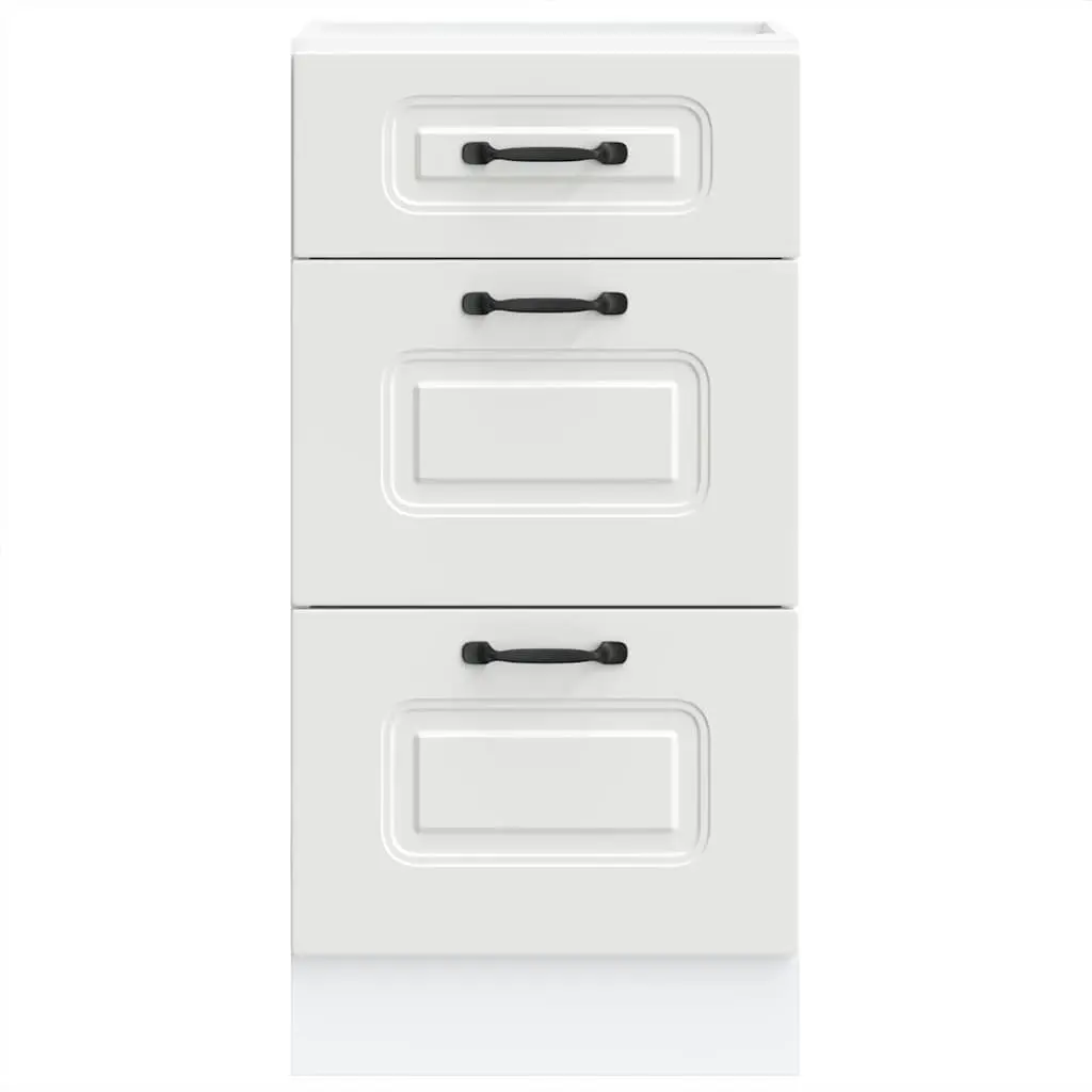 Storage Cupboard Kitchen Base Cabinet White Engineered Wood Adjustable Feet Doors