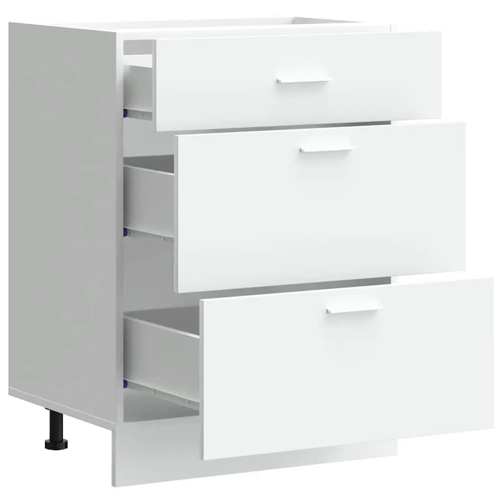 Kitchen Base Cabinet White Engineered Wood Adjustable Feet Ample Storage