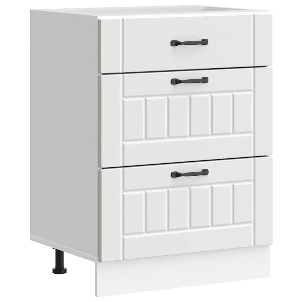 Adjustable Feet White Engineered Wood Kitchen Storage Cabinet Base Unit