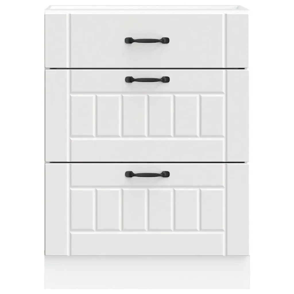 Adjustable Feet White Engineered Wood Kitchen Storage Cabinet Base Unit