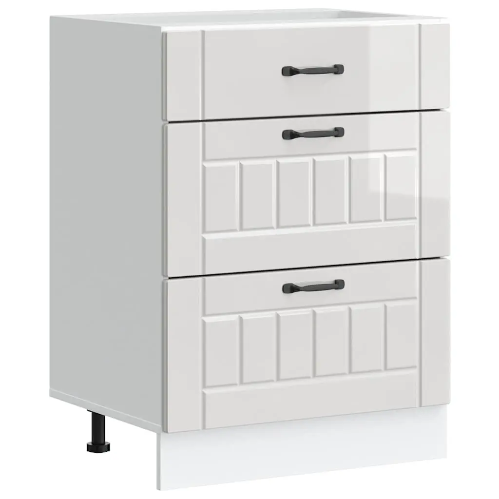 White Storage Cupboard Kitchen Base Cabinet Engineered Wood with Adjustable Feet