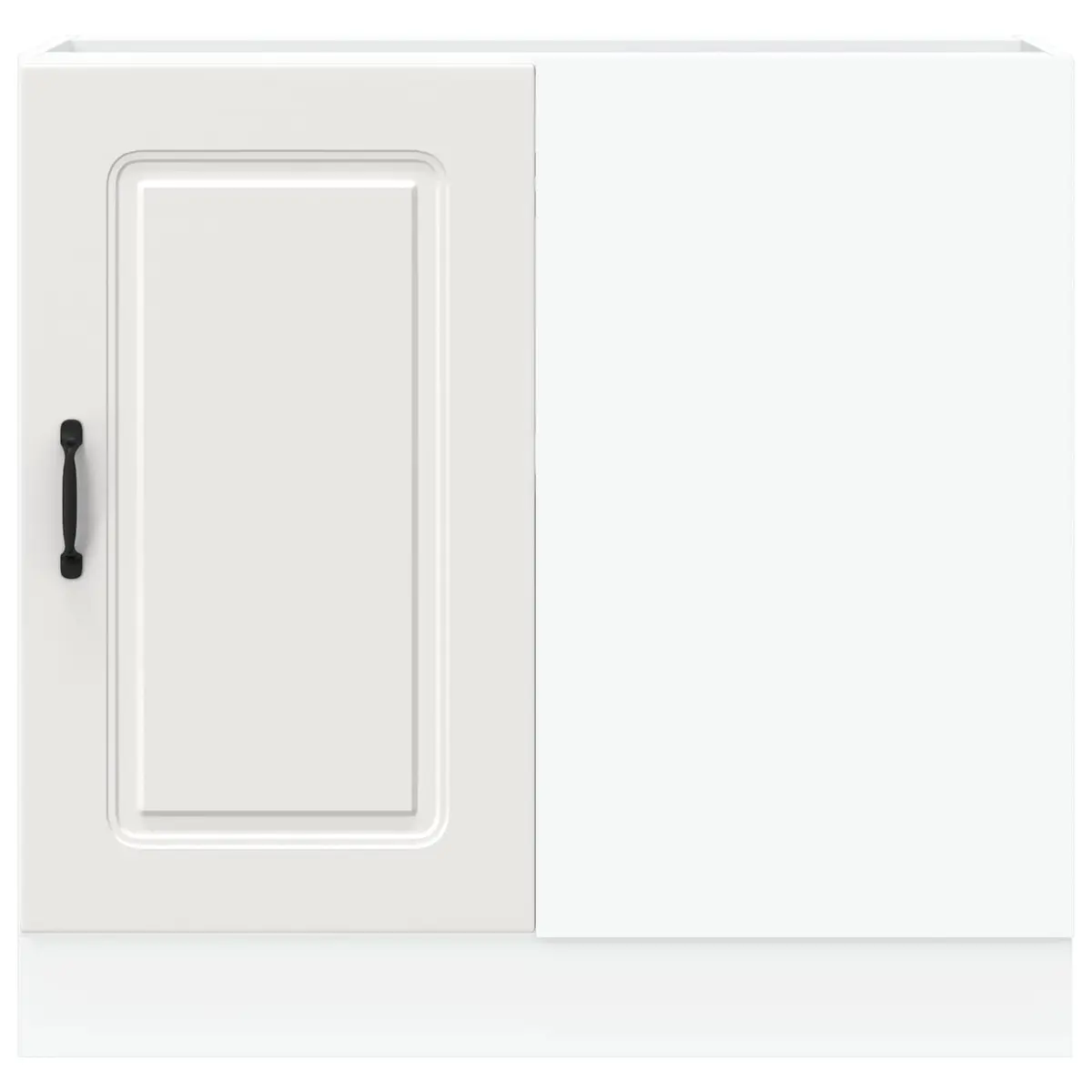 White Storage Cupboard Engineered Wood Kitchen Base Cabinet with Adjustable Feet and Concealed Doors