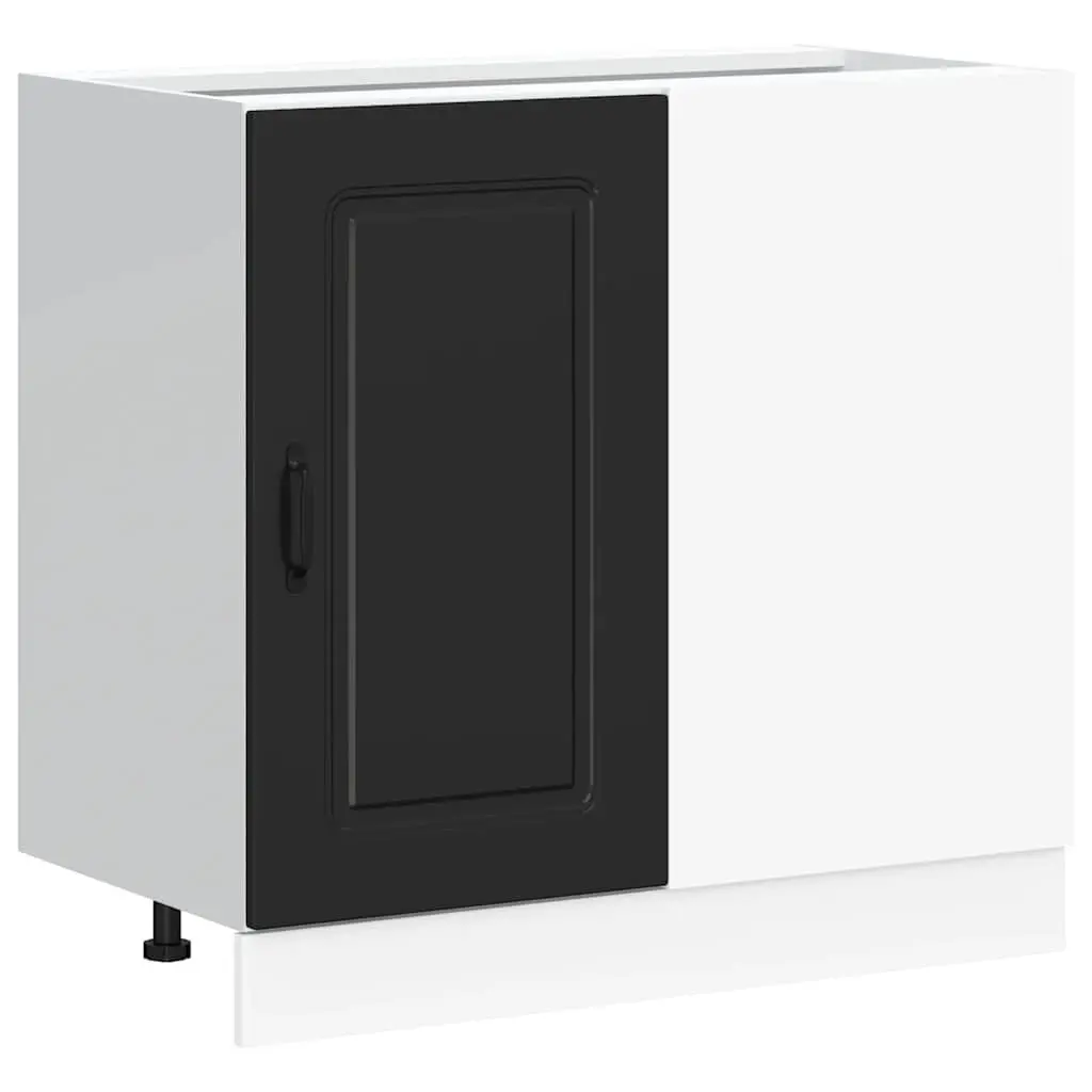 Engineered Wood Kitchen Storage Cabinet with Doors Adjustable Feet Black