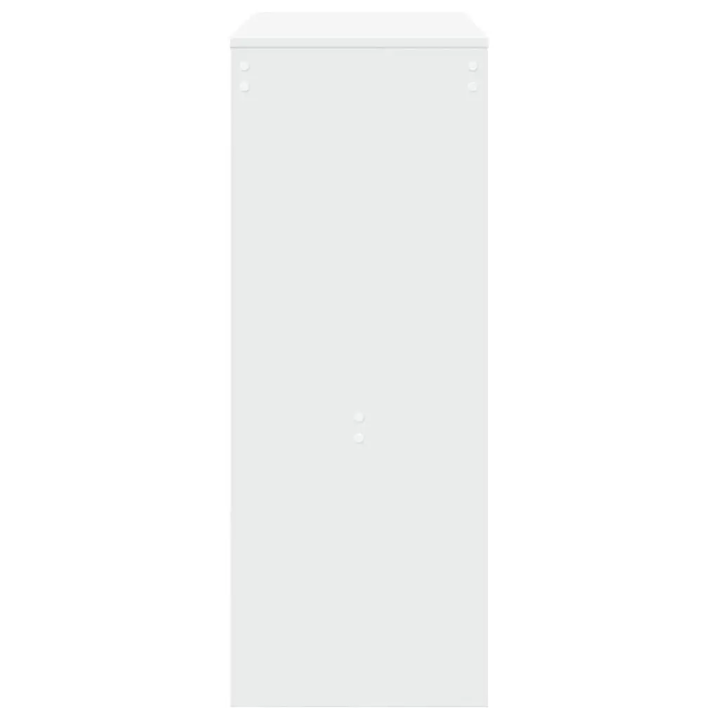 Bar Table with Storage Shelves White Engineered Wood High Counter Pub Tall