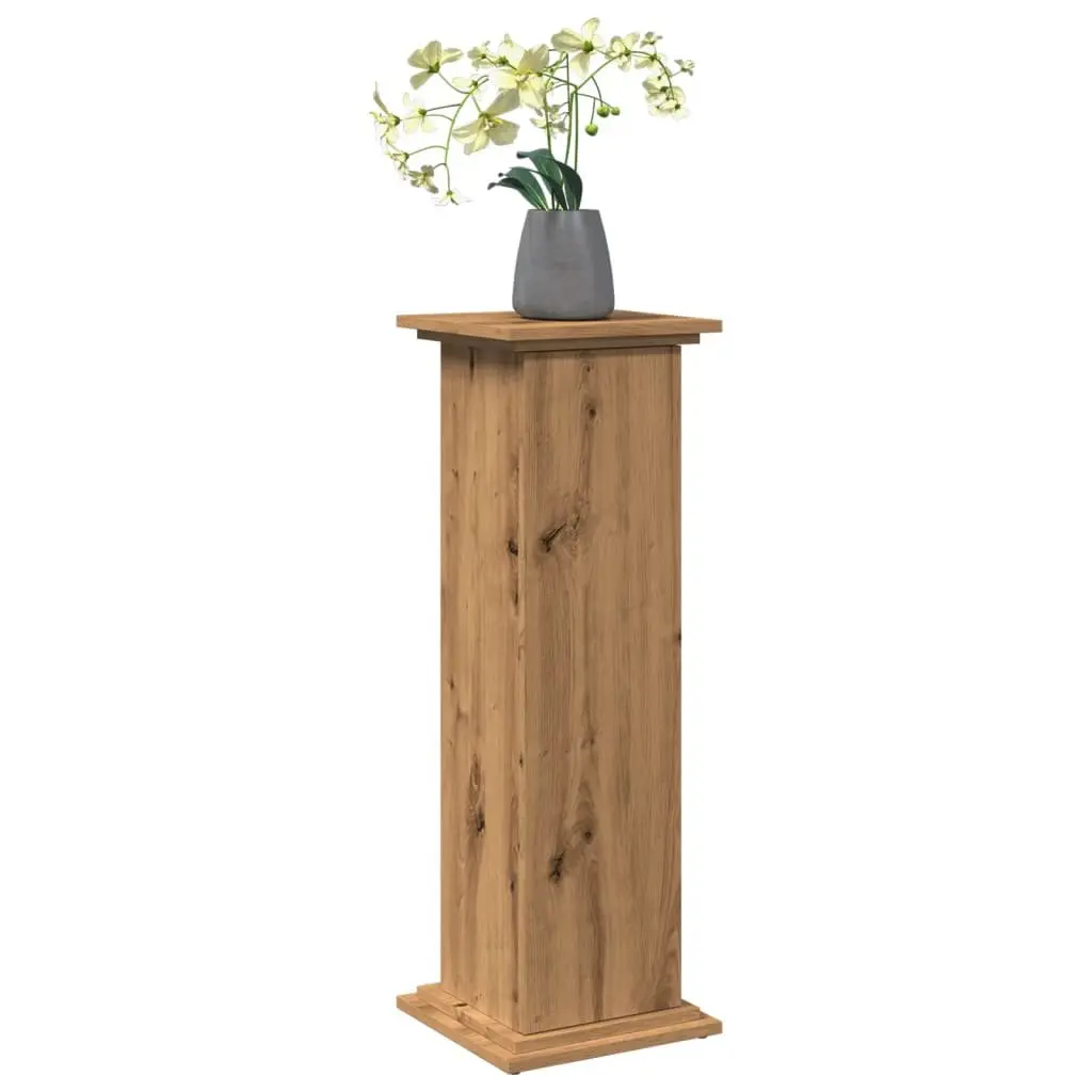Display Stand with Storage Cabinet 3-Tier Pillar Plant Stand 31x30x90cm Oak