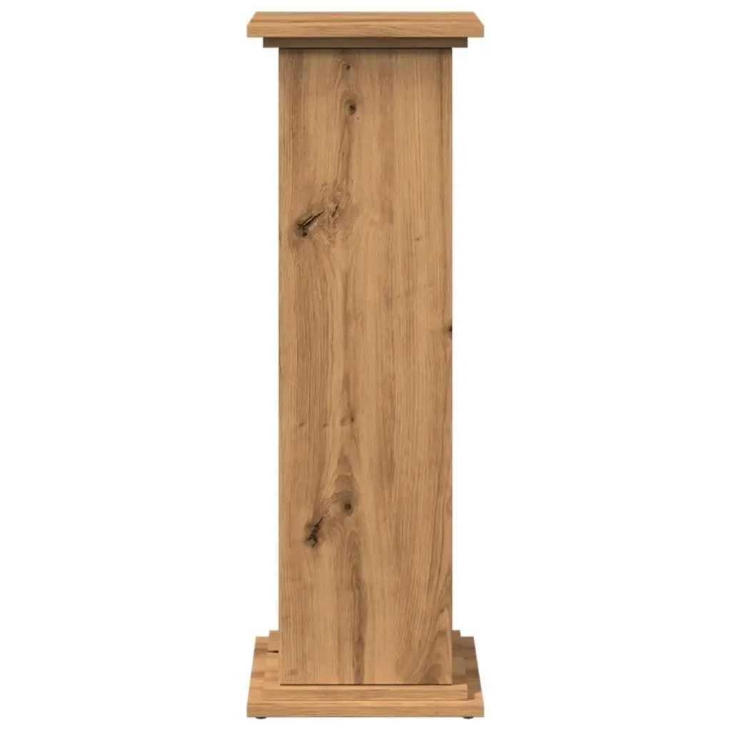 Display Stand with Storage Cabinet 3-Tier Pillar Plant Stand 31x30x90cm Oak