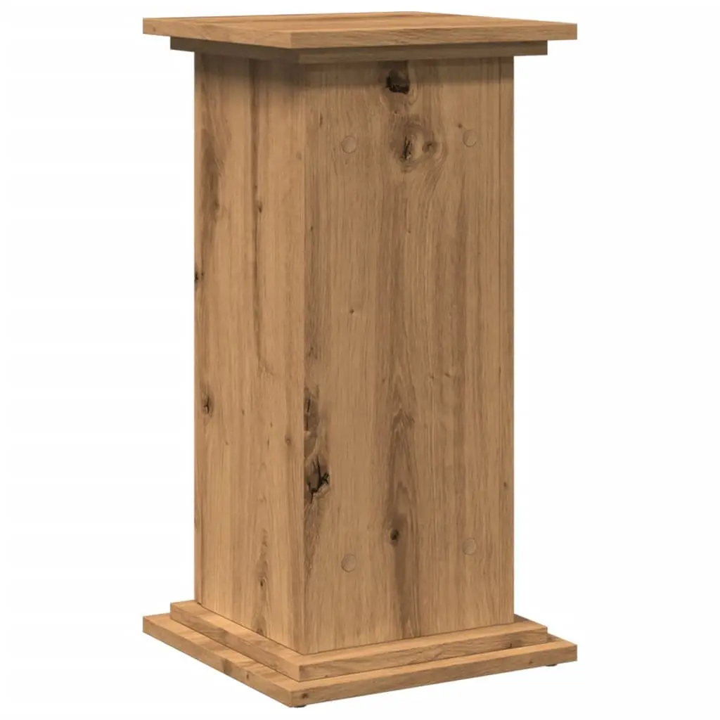 Plant Display Stand Brown Engineered Wood Two-Tier Storage Cabinet