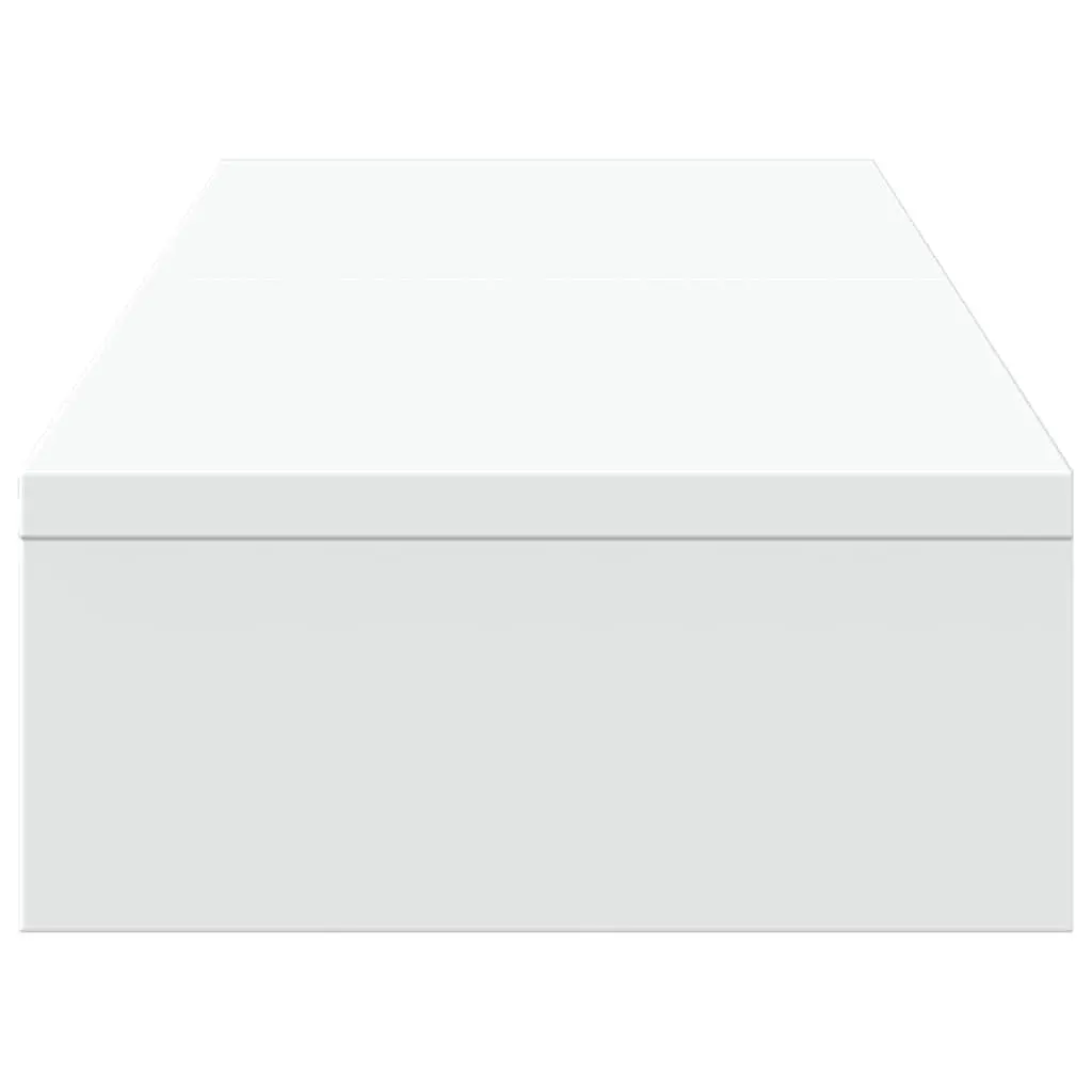Adjustable Monitor Stand Riser White Engineered Wood with Storage for Dual Monitor Setup 80x24x10.5cm