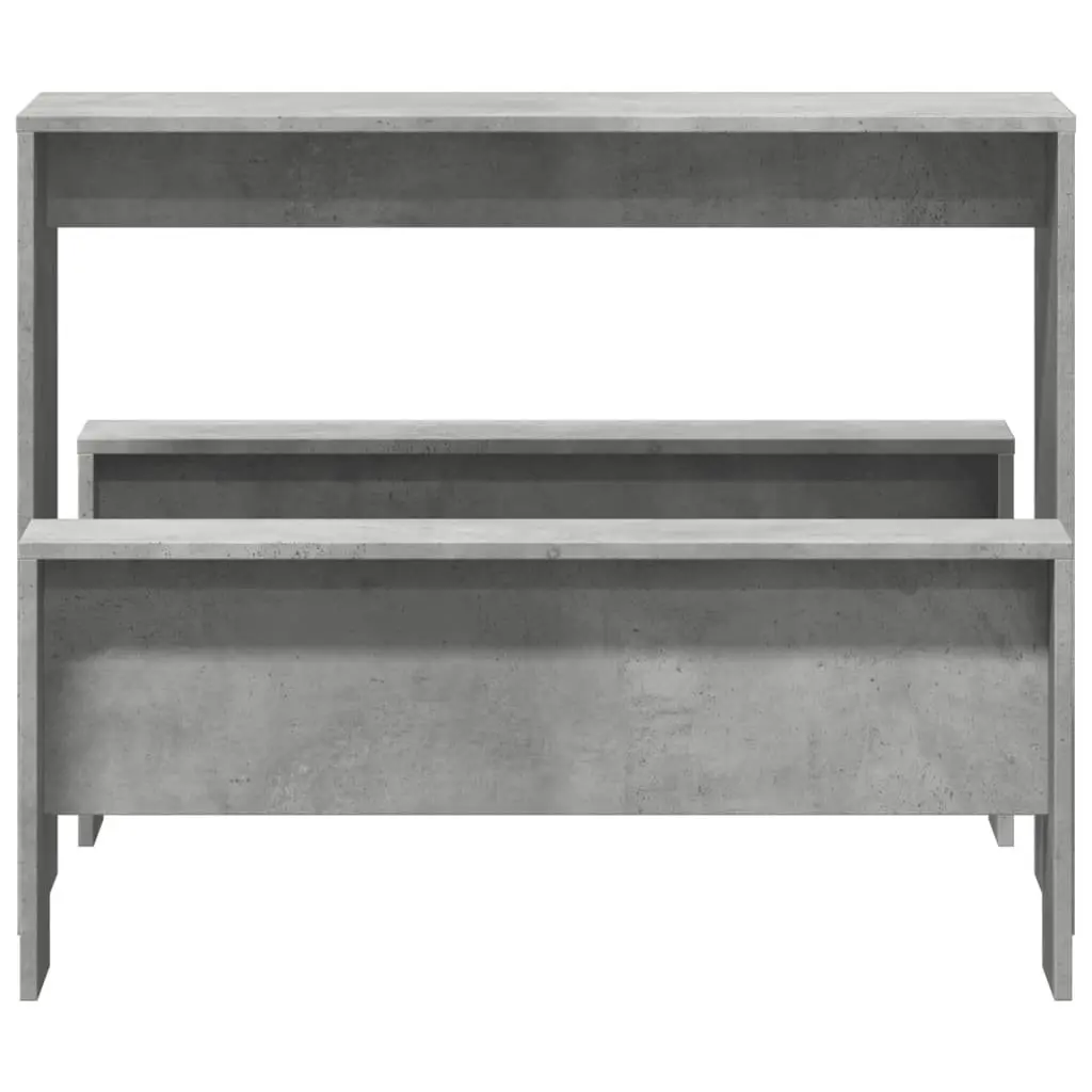 3 Piece Dining Table Bench Set Grey Engineered Wood Durable and Easy to Clean