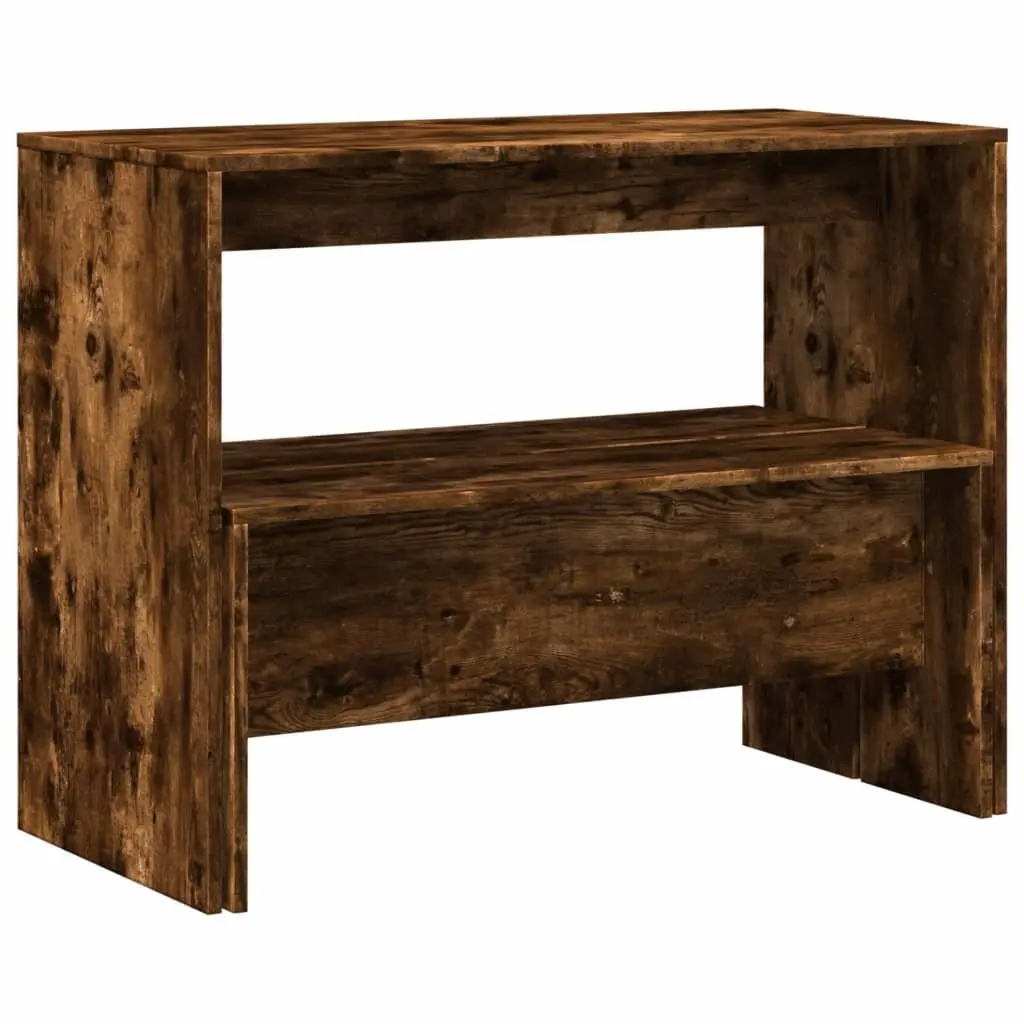 Dining Table and Bench Set 3 Piece Brown Engineered Wood Smooth Surface