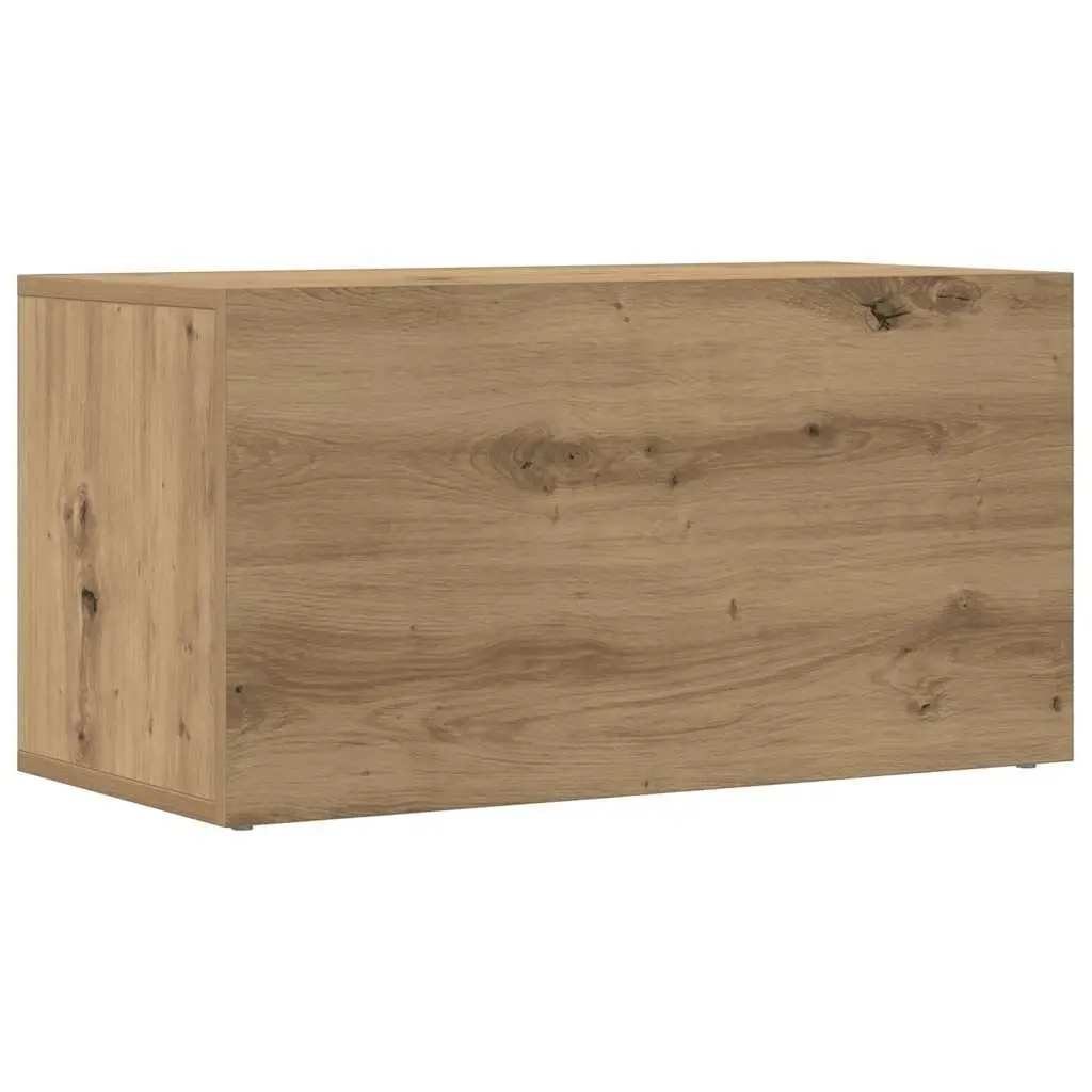 LP Storage Box Engineered Wood Record Cabinet Brown Spacious Organiser 69.5x34x36cm