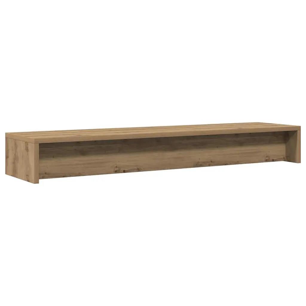 Monitor Stand Riser with Storage Shelf Engineered Wood Desktop TV Riser Oak 100x24x13cm
