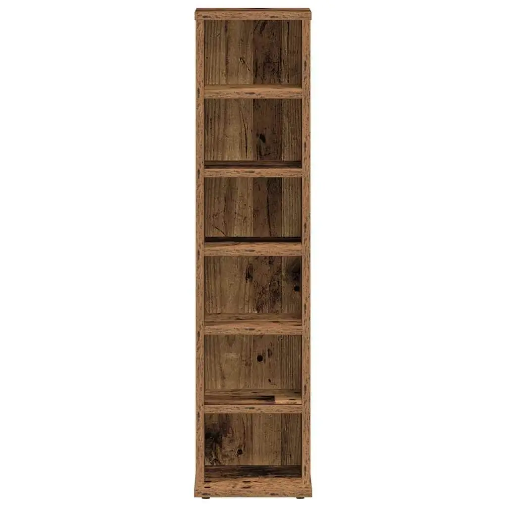 CD Cabinet 21x20x88 cm Old Wood Style Media Storage Unit