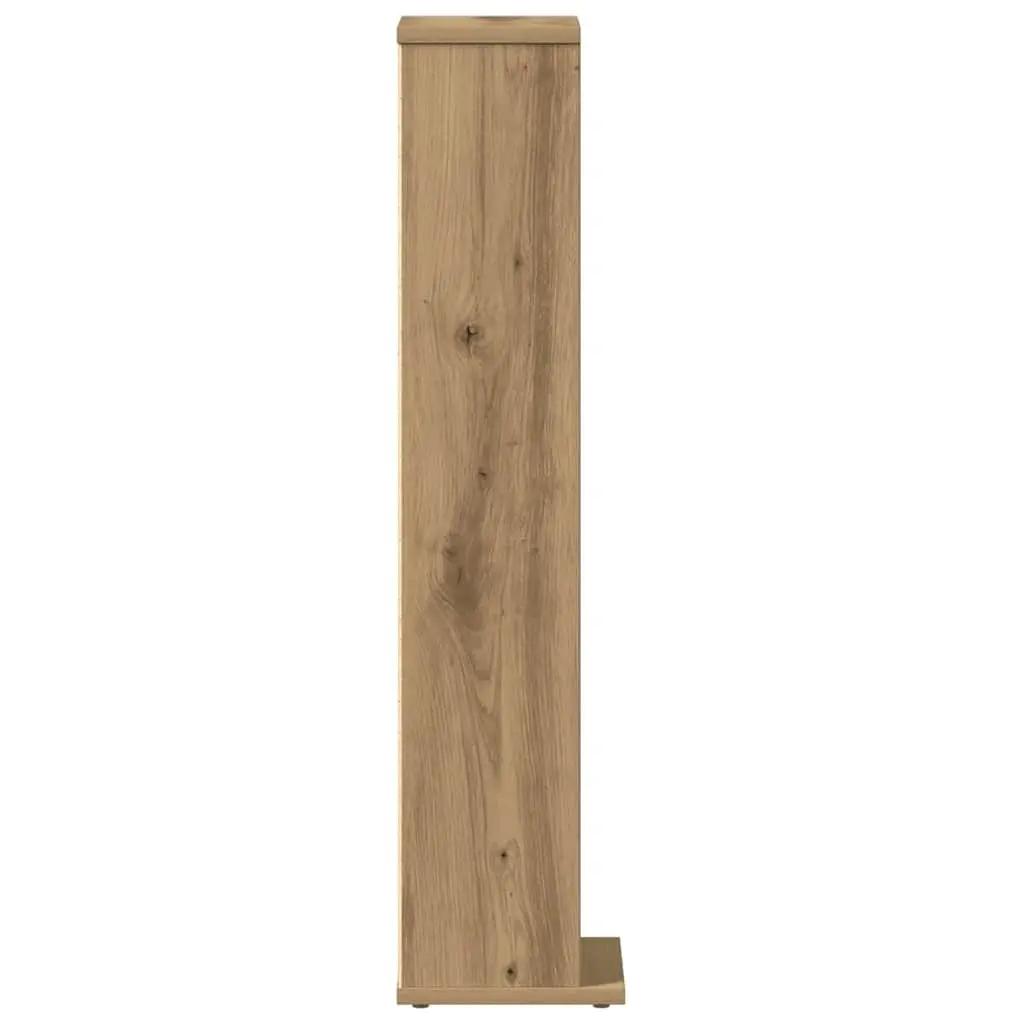 CD DVD Media Storage Cabinet Artisan Oak Engineered Wood Open Compartments