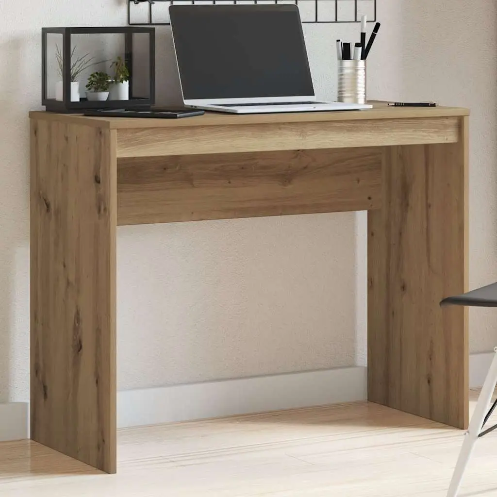 Artisan Oak Engineered Wood Desk 90x40x72cm Office Workstation Brown