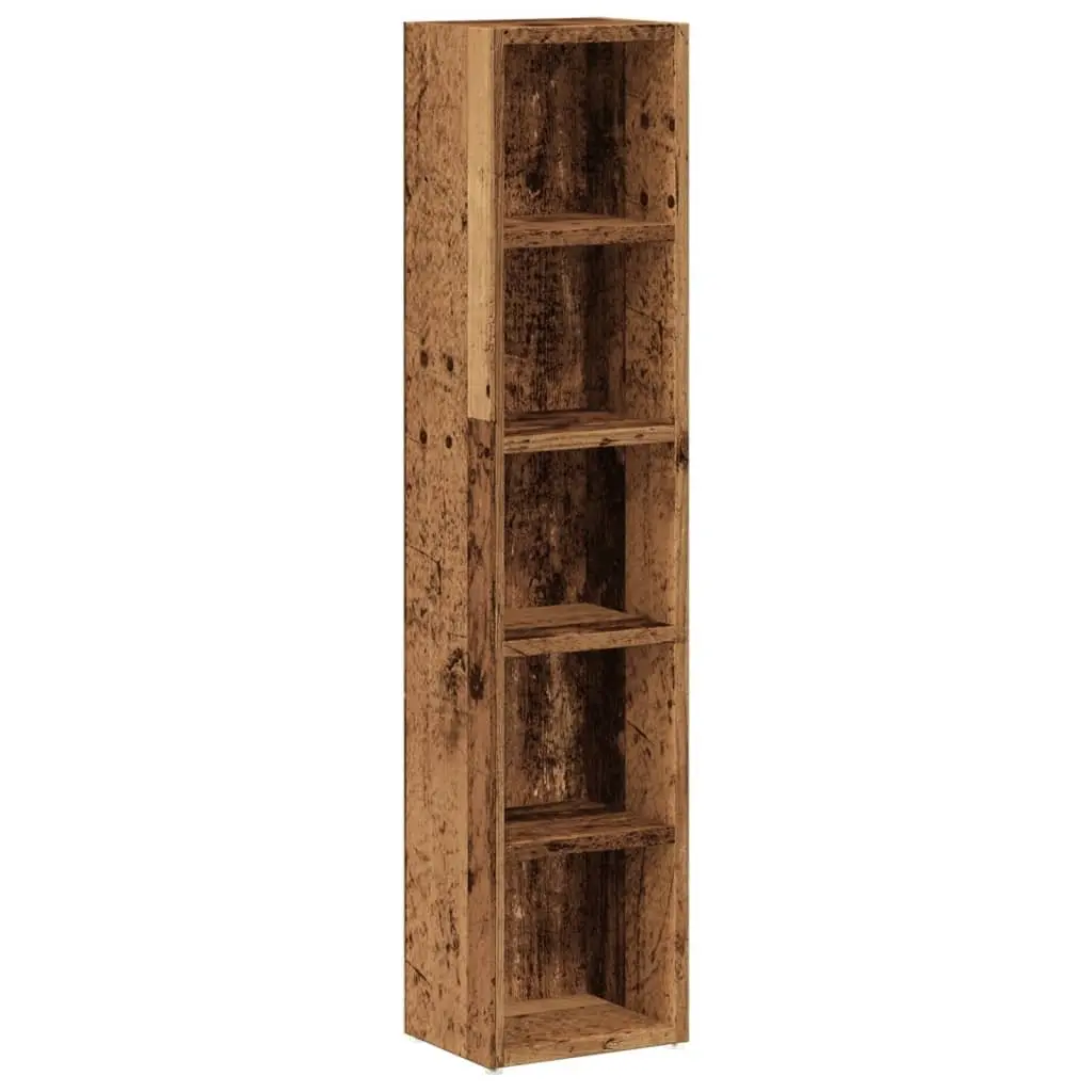 Media Rack for CDs 2 Piece Set Brown Engineered Wood Storage Cabinets with Multiple Compartments for Organizing and Displaying Media Collections