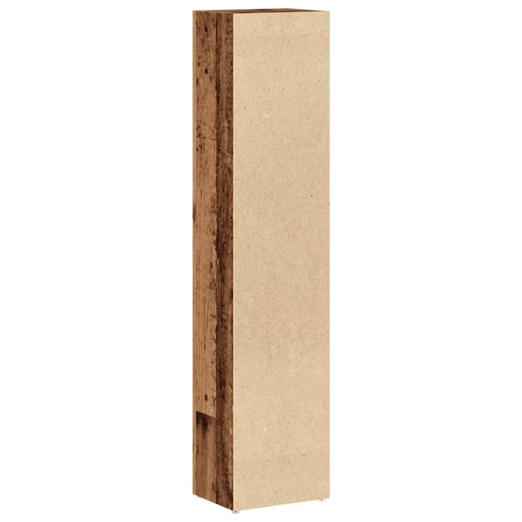 Media Rack for CDs 2 Piece Set Brown Engineered Wood Storage Cabinets with Multiple Compartments for Organizing and Displaying Media Collections