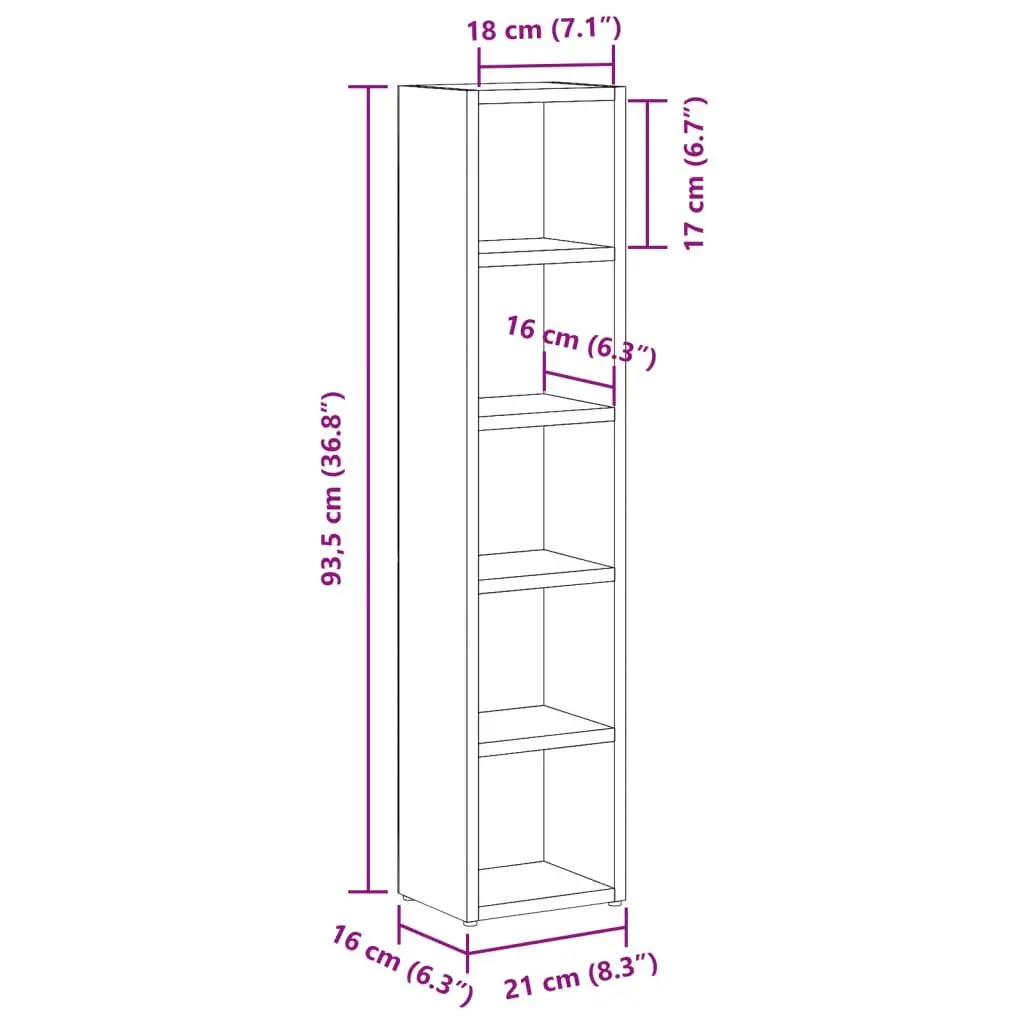 Media Rack for CDs 2 Piece Set Brown Engineered Wood Storage Cabinets with Multiple Compartments for Organizing and Displaying Media Collections