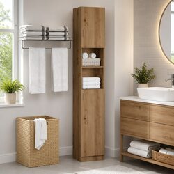 Enhance Your Bathroom with a Chic Brown Cabinet