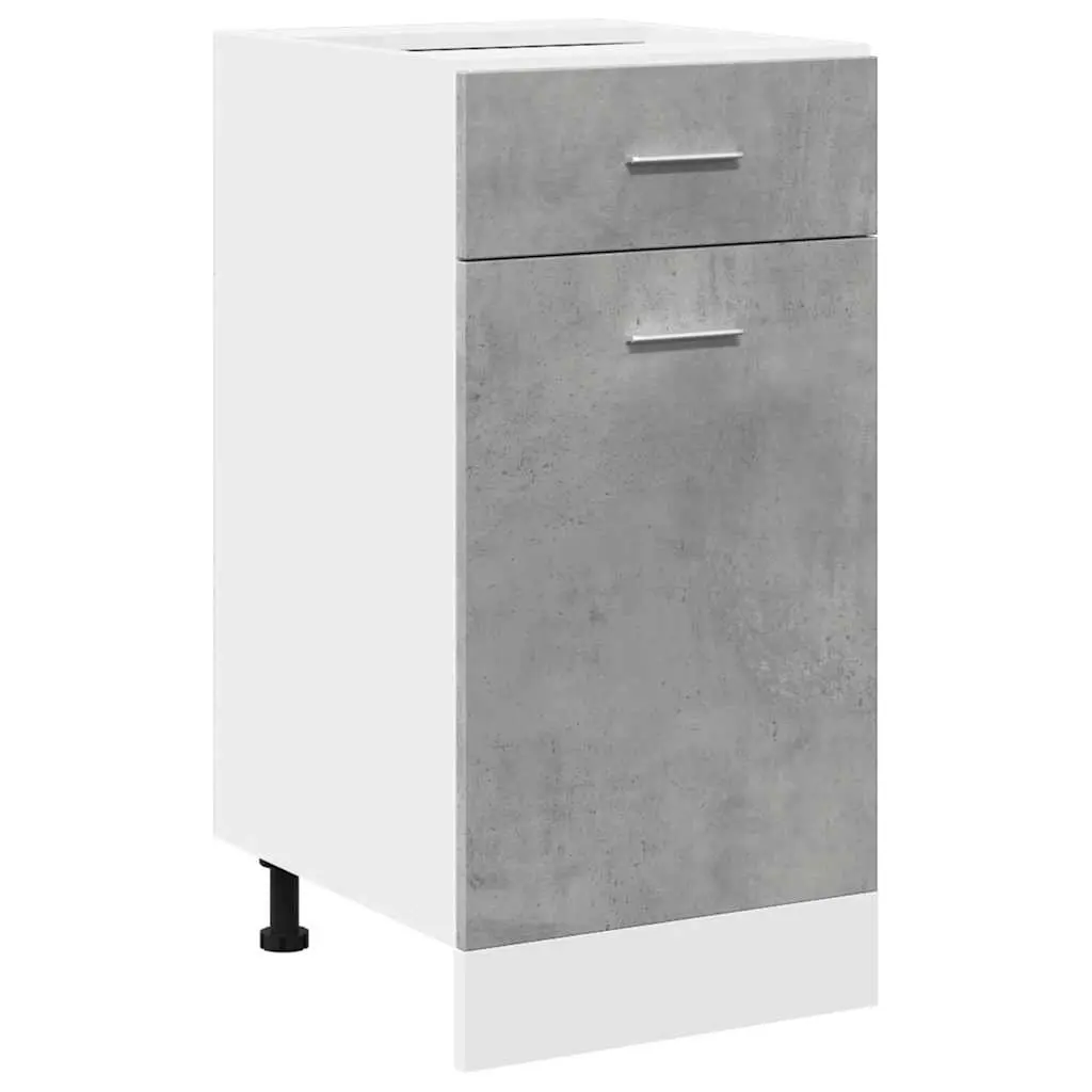 Drawer Bottom Kitchen Cabinet Grey Storage Unit 1 Drawer 2 Compartments