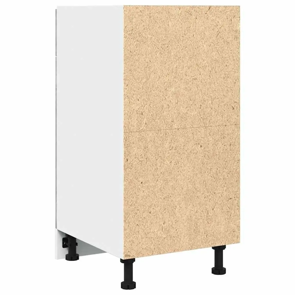 Drawer Bottom Kitchen Cabinet Grey Storage Unit 1 Drawer 2 Compartments
