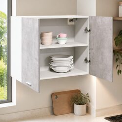 Hanging Kitchen Cabinet Wall-Mounted Storage Grey Engineered Wood 80x31x60cm