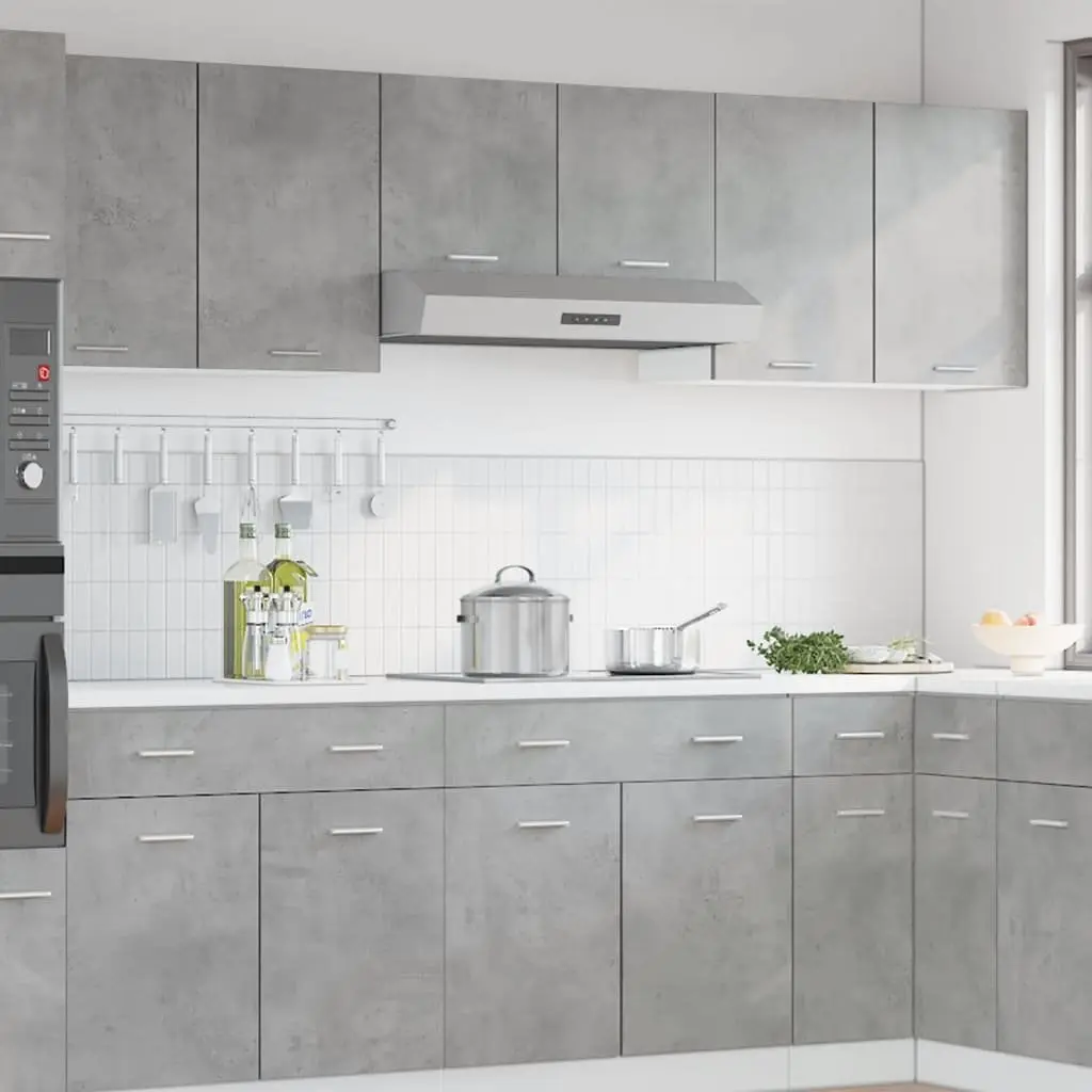 Hanging Kitchen Cabinet 80x31x60cm Wall-Mounted Grey Engineered Wood