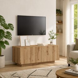 TV Cabinet Brown Engineered Wood Media Unit Storage Compartments 100x35x40 cm