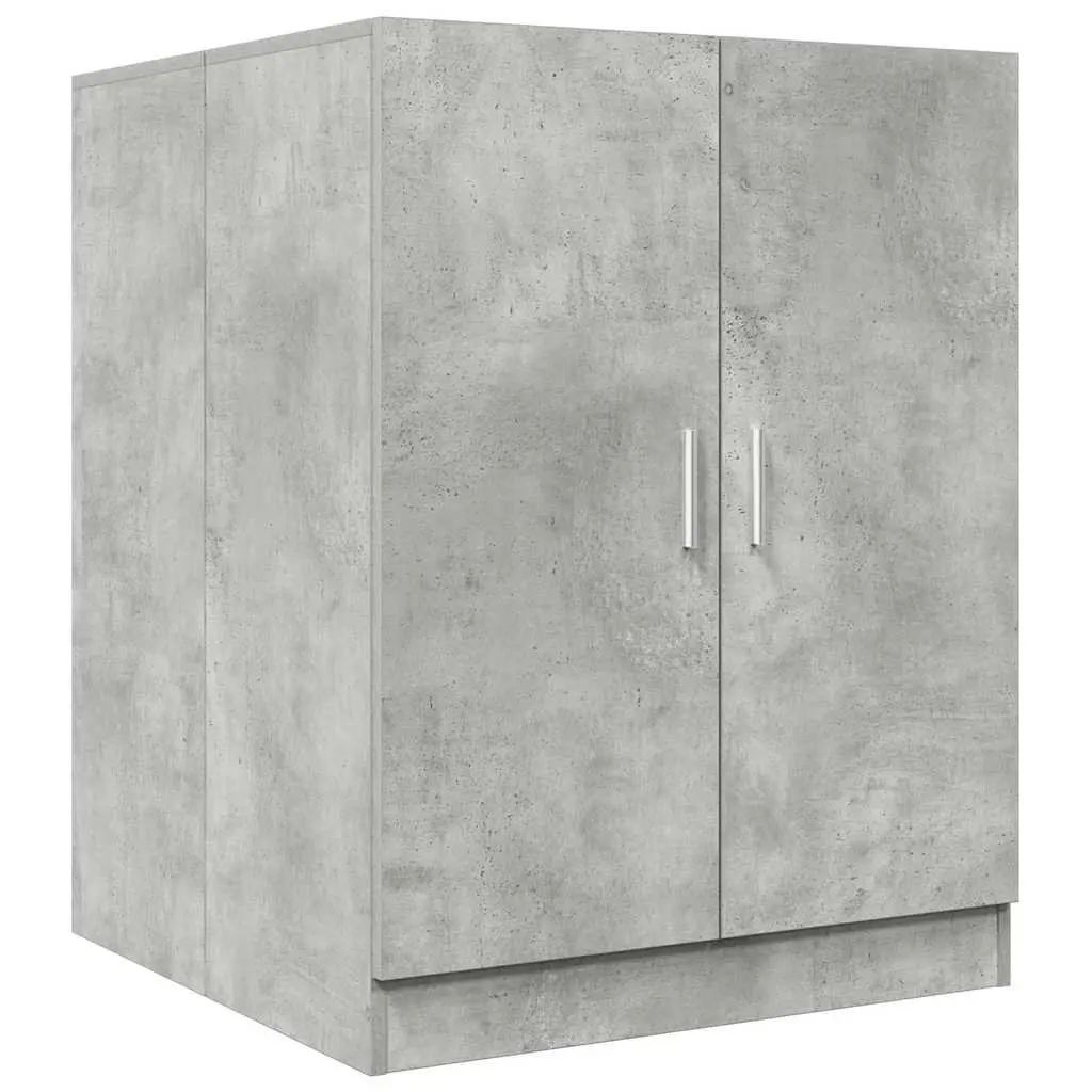 Washing Machine Cabinet Concrete Grey 2 Door Storage Cupboard for Bathroom Laundry