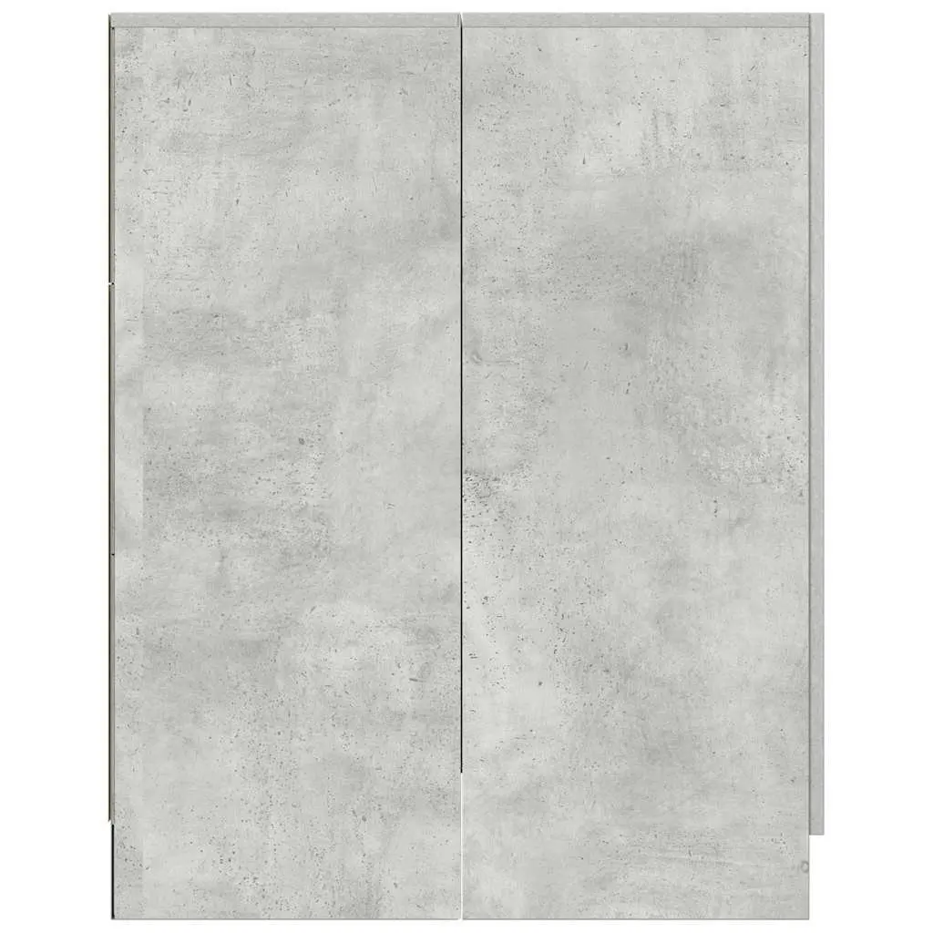 Washing Machine Cabinet Concrete Grey 2 Door Storage Cupboard for Bathroom Laundry