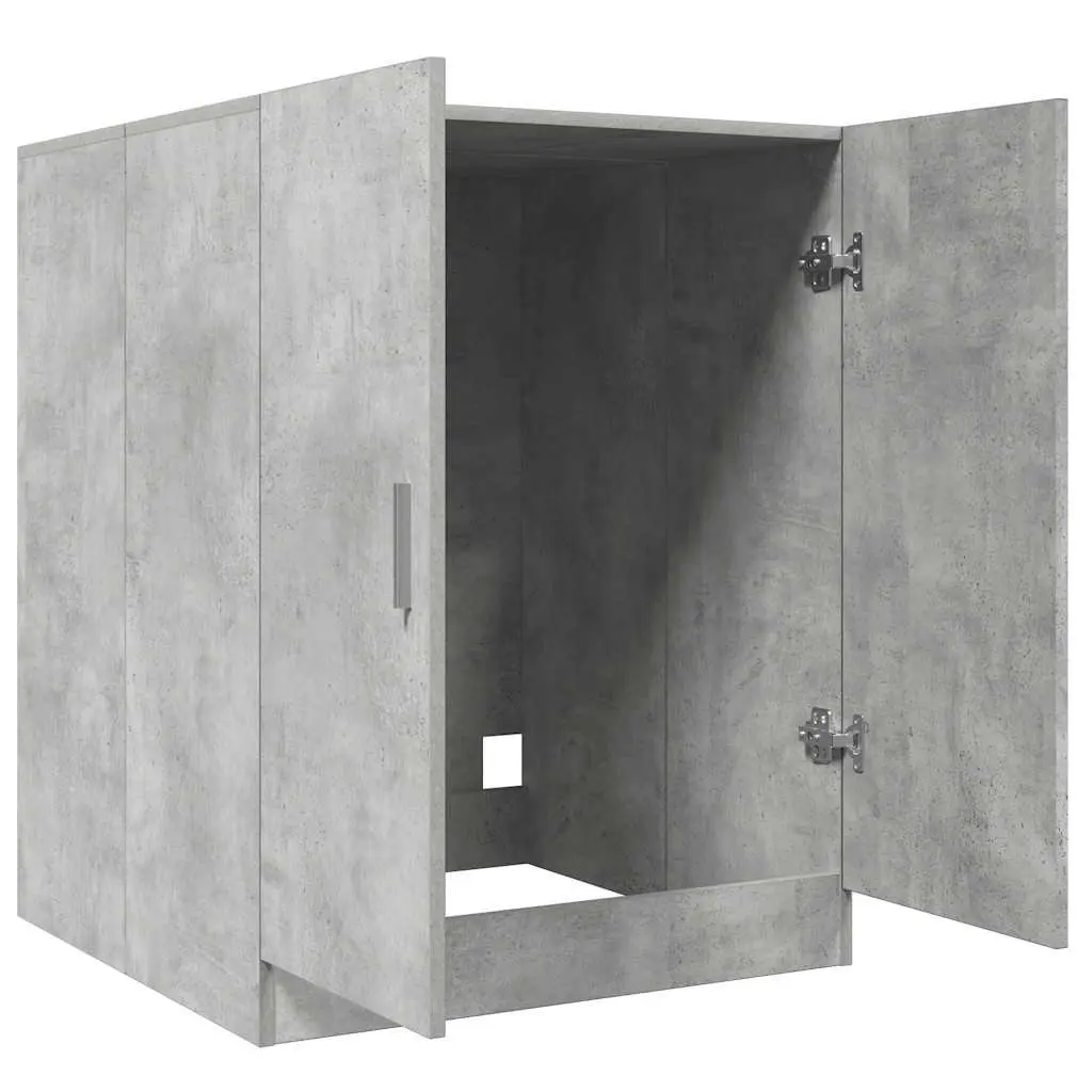 Washing Machine Cabinet Concrete Grey 2 Door Storage Cupboard for Bathroom Laundry