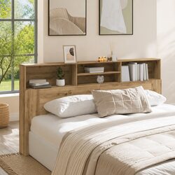 Enhance Your Bedroom with a Brown Engineered Wood Headboard Cabinet