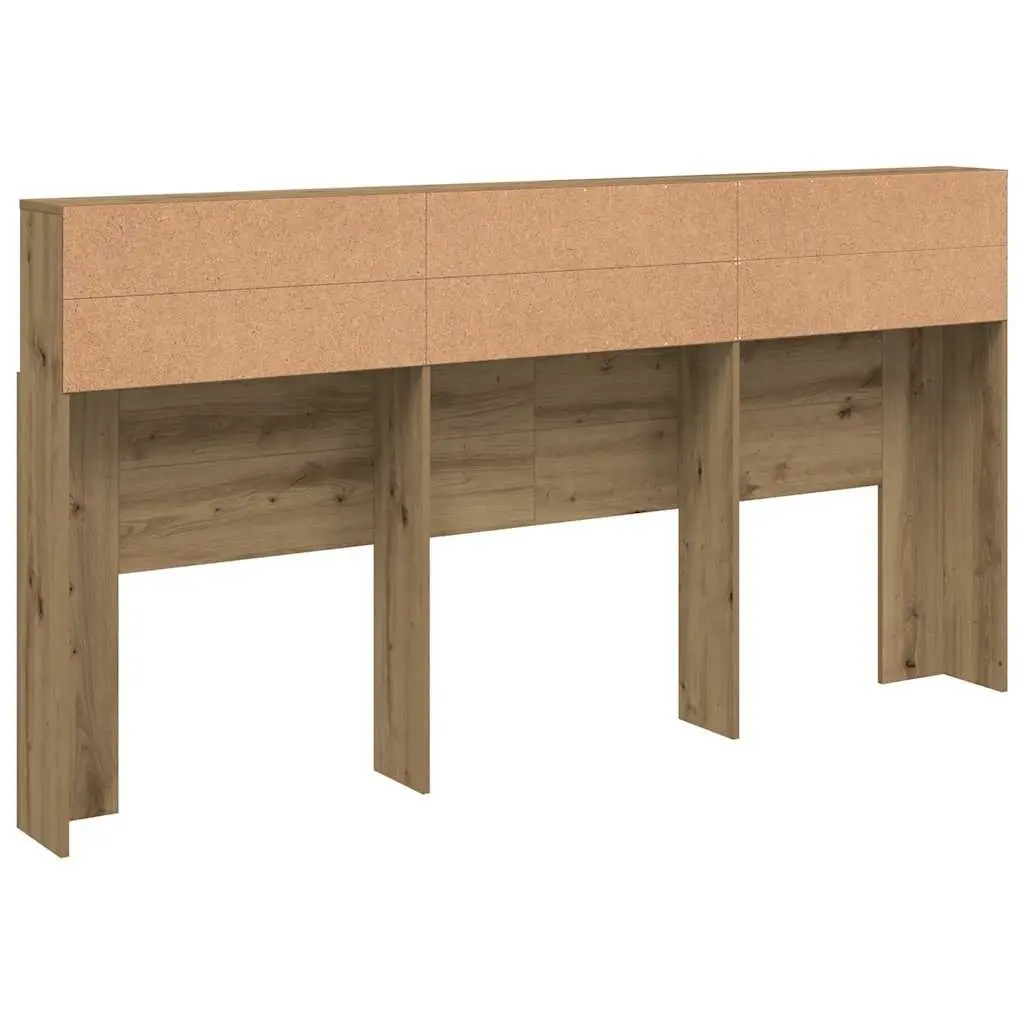 Headboard Cabinet 200x19x103.5cm Brown Engineered Wood Bedroom Storage Organiser