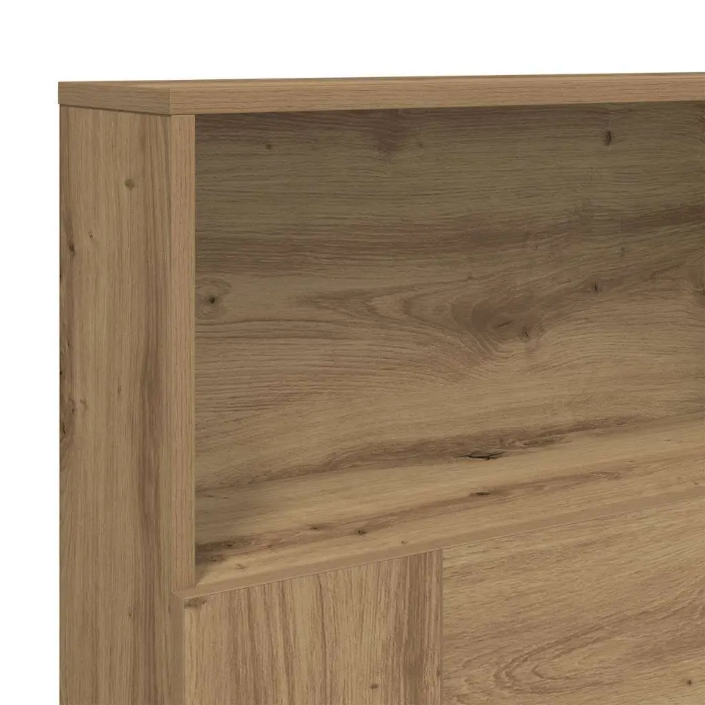 Headboard Cabinet 200x19x103.5cm Brown Engineered Wood Bedroom Storage Organiser