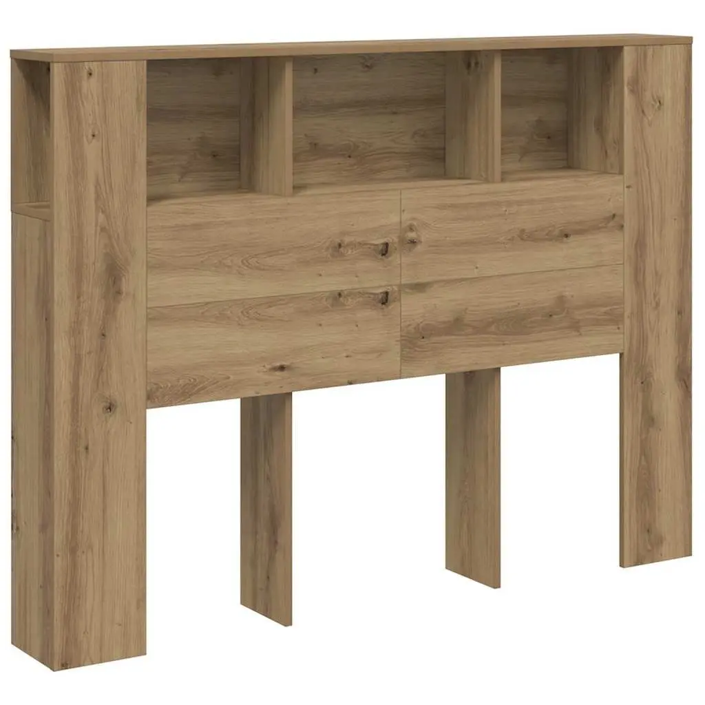 Headboard Cabinet with Storage Compartments Brown Engineered Wood