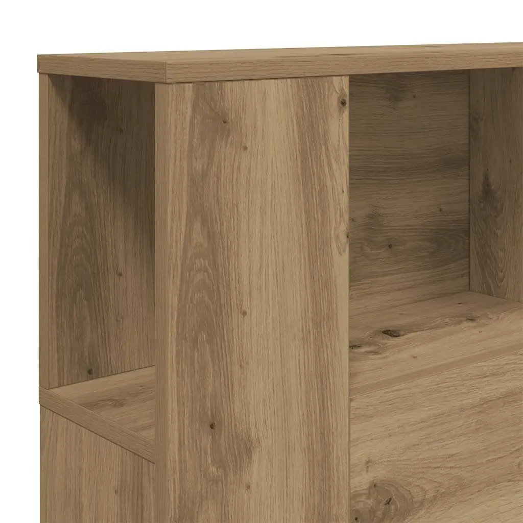 Headboard Cabinet 160x18.5x103.5 cm Brown Engineered Wood Five Storage Compartments